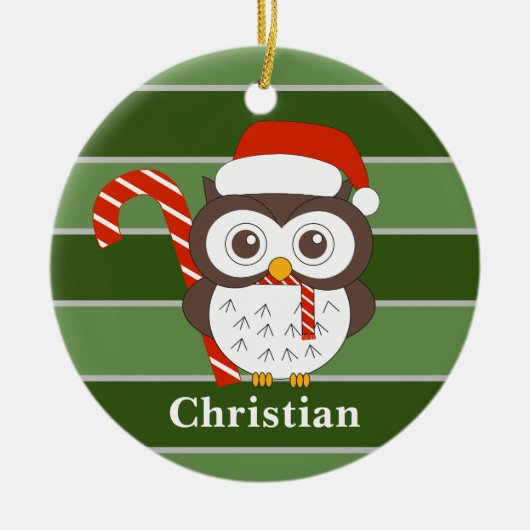 de heer Owl kerst Special Keramisch Ornament (Voorkant)