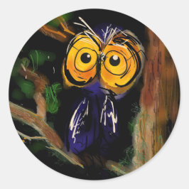 de heer Owl Ronde Sticker