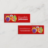 De heer Paars & Miss Green Cute Cartoon Character Mini Visitekaartje (Voorkant / Achterkant)