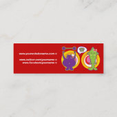 De heer Paars & Miss Green Cute Cartoon Character Mini Visitekaartje (Achterkant)