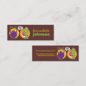 De heer Paars & Miss Green Cute Cartoon Character Mini Visitekaartje (Voorkant / Achterkant)