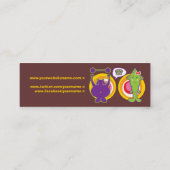 De heer Paars & Miss Green Cute Cartoon Character Mini Visitekaartje (Achterkant)