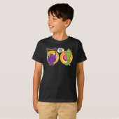 De heer Paars & Miss Green Cute Cartoon Character T-shirt (Voorkant volledig)