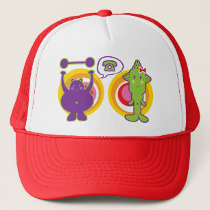 De heer Paars & Miss Green Cute Cartoon Character Trucker Pet