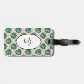 de heer Palm Print Turquoise Bagagelabel (Achterkant horizontaal)