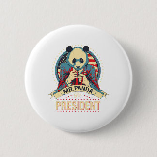 de heer panda voor president ronde button 5,7 cm