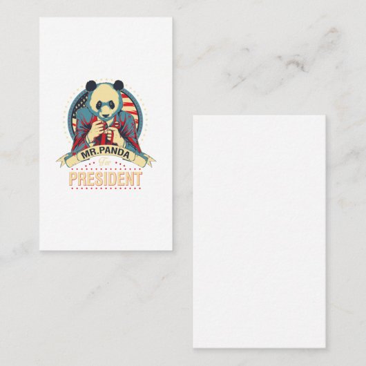 de heer panda voor president visitekaartje (Voorkant / Achterkant)