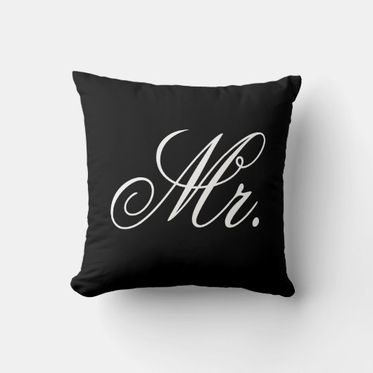de heer Pas getrouwd Elegant Wedding Pillow Kussen (Voorkant)