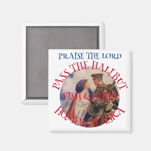 De Heer Pass the Halibut Fish & Chips Magneet (Voorkant / Achterkant)