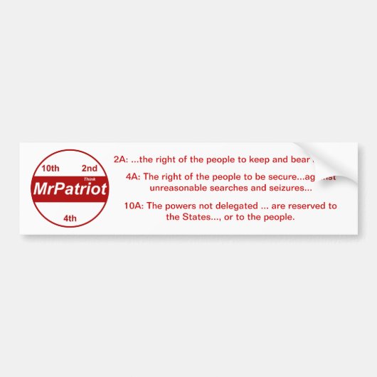 De heer Patriot, de bumpersticker (Voorkant)