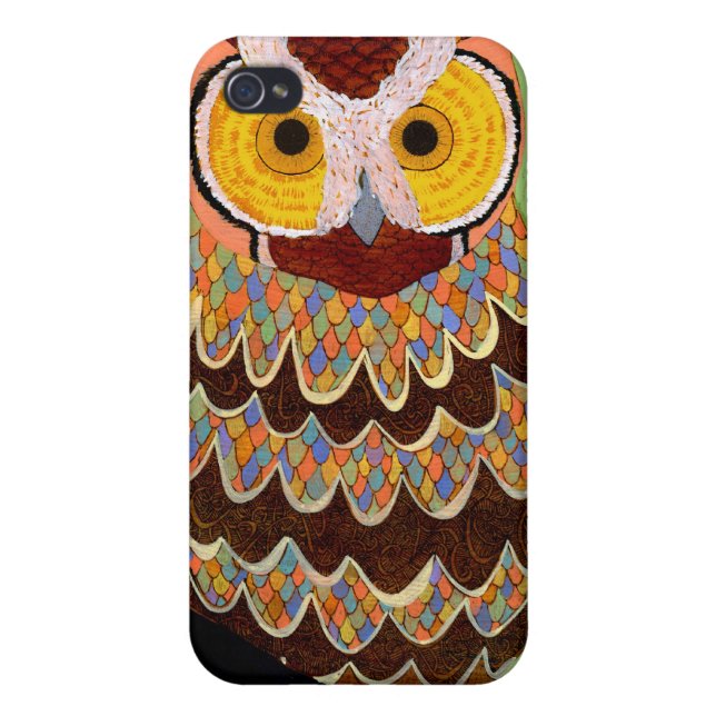 de heer Pattern Owl iphone 4 iPhone Hoesje (Achterkant)