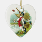 DE HEER PELICAN VIST HEART KERAMISCH ORNAMENT (Rechts)