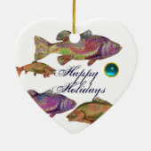 DE HEER PELICAN VIST HEART KERAMISCH ORNAMENT (Achterkant)