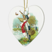 DE HEER PELICAN VIST HEART KERAMISCH ORNAMENT (Links)