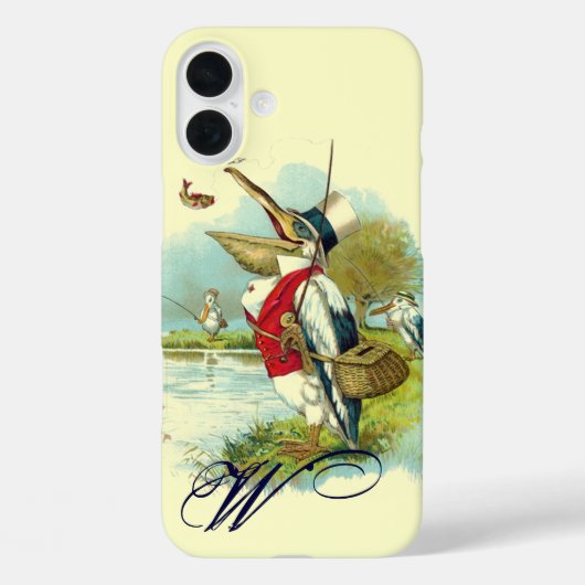 DE HEER PELICAN VIST MONOGRAM, room Case-Mate iPhone Case (Achterkant)