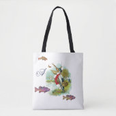 DE HEER PELICAN VIST TROUTS MONOGRAM Fishing Tote Bag (Voorkant)