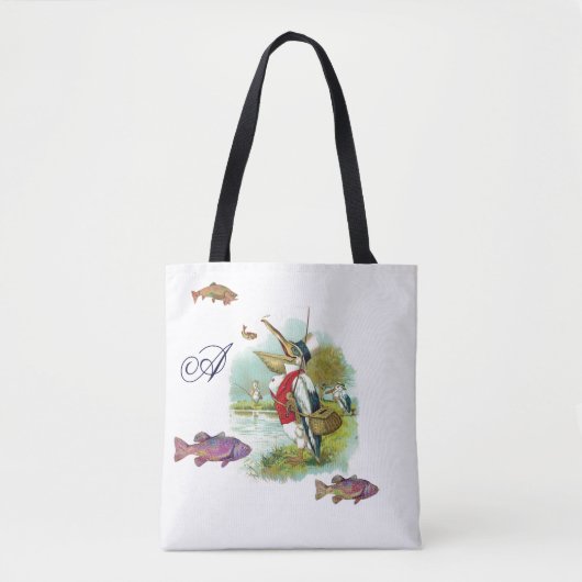 DE HEER PELICAN VIST TROUTS MONOGRAM Fishing Tote Bag (Voorkant)