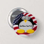 De heer Penguin - God Bless America Ronde Button 5,7 Cm (Voorkant /achterkant)
