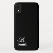 de heer Personalized Name Black White Case-Mate iPhone Case (Achterkant)