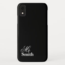 de heer Personalized Name Black White Case-Mate iPhone Case