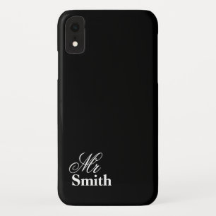 de heer Personalized Name Black White Case-Mate iPhone Case