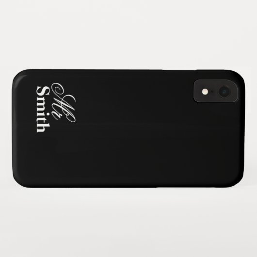 de heer Personalized Name Black White Case-Mate iPhone Case (Achterkant (horizontaal))
