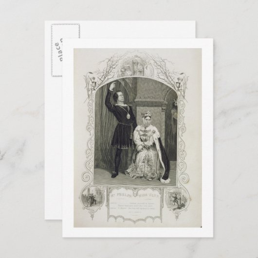 De heer Phelps als Hamlet en Miss Glyn als koningi Briefkaart (Voorkant / Achterkant)