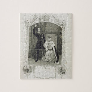 De heer Phelps als Hamlet en Miss Glyn als koningi Legpuzzel
