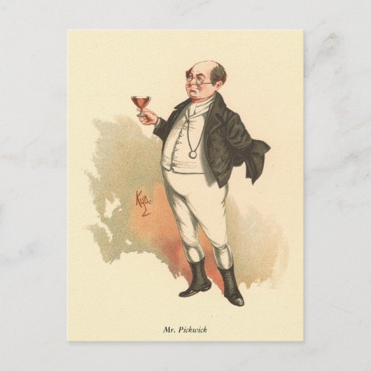De heer Pickwick van Kyd, Dickens' The Pickwick Pa Briefkaart (Voorkant)