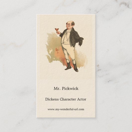 De heer Pickwick van Kyd, Dickens' The Pickwick Pa Visitekaartje (Voorkant)