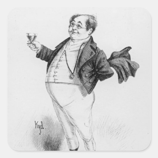 de heer Pickwick Vierkante Sticker (Voorkant)