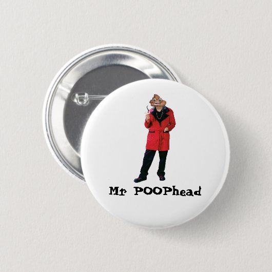 de heer POOPhead Button (Voorkant /achterkant)