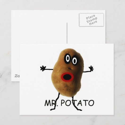 de heer Potato Cartoon Briefkaart (Voorkant / Achterkant)