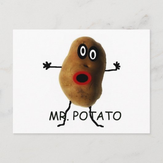 de heer Potato Cartoon Briefkaart (Voorkant)