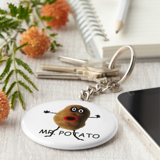 de heer Potato Cartoon Sleutelhanger (Zijkant)