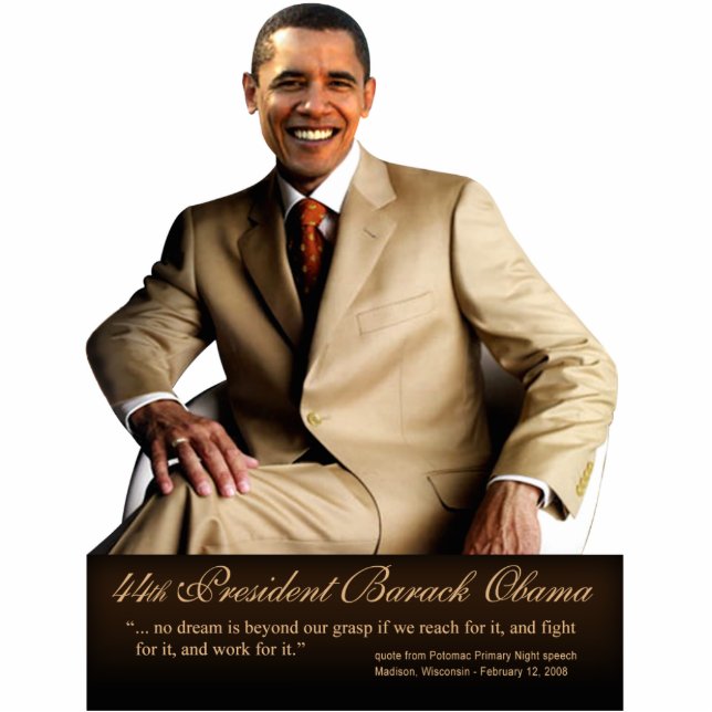 de heer President (Klassiek) Fotosculptuur Staand Fotobeeldje (Voorkant)