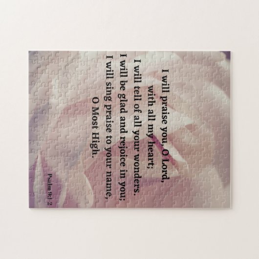 De Heer Psalm 9:1-2 Bijbelbijbel Verse Biblical Legpuzzel (Horizontaal)