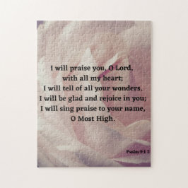 De Heer Psalm 9:1-2 Bijbelbijbel Verse Biblical Legpuzzel