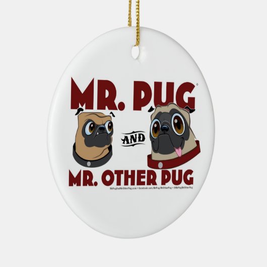 de heer Pug & de heer Other Pug Holiday Ornament (Rechts)