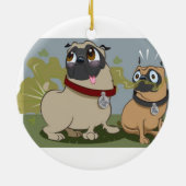 de heer Pug & de heer Other Pug Holiday Ornament (Achterkant)