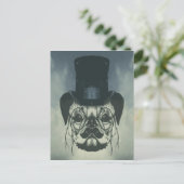 De heer Pug op een kaart (Staand voorkant)