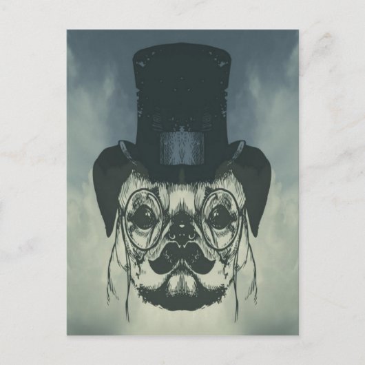 De heer Pug op een kaart (Voorkant)