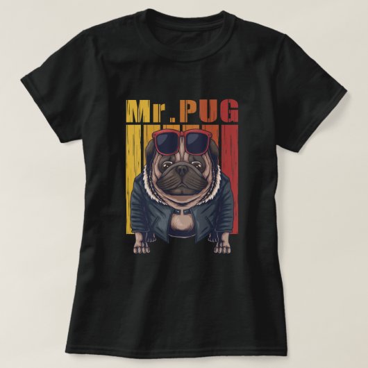 de heer Pug T-shirt (Design voorkant)