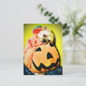 de heer Puppy Pumpkin Briefkaart (Staand voorkant)