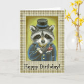 de heer Raccoon Kaart (Gele Bloem)
