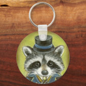 de heer Raccoon Sleutelhanger (Voorkant)