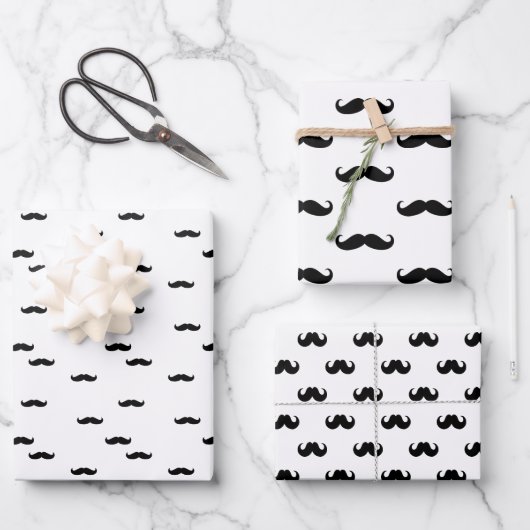 de heer Retro Mustache  Retro Inpakpapier Vel (Voorkant)