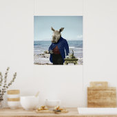 De heer Rhino's Dag op het strand Poster (Keuken)