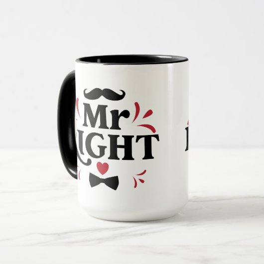 de heer right Couple Gift voor hem | Husband Mok (Voorkant links)