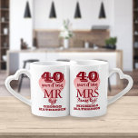 de heer Right Fun 40th Jubileum Ruby Heart Loversmokken<br><div class="desc">Pas de namen en datums aan om een leuk en uniek geschenk te creëer om een speciale 40ste huwelijksdag te vieren. Ontworpen door: Thisnotme©</div>